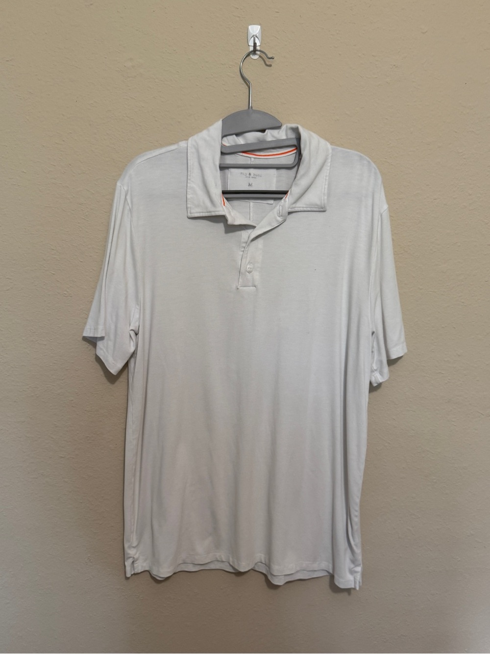 rag & bone Men's White Polo Shirt Viscose size M